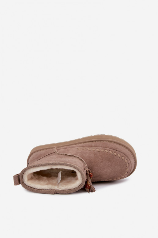Faux suede sand color snow boots Big Star UU274679