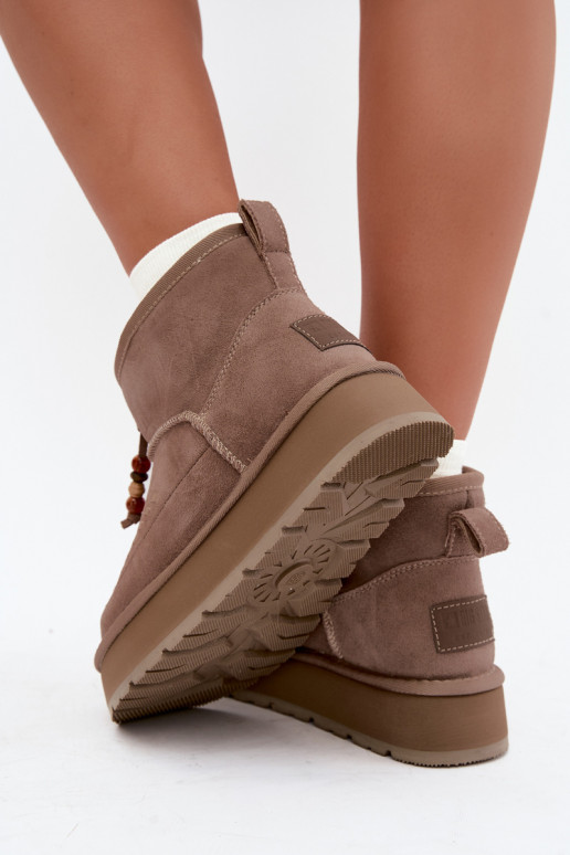 Faux suede sand color snow boots Big Star UU274679