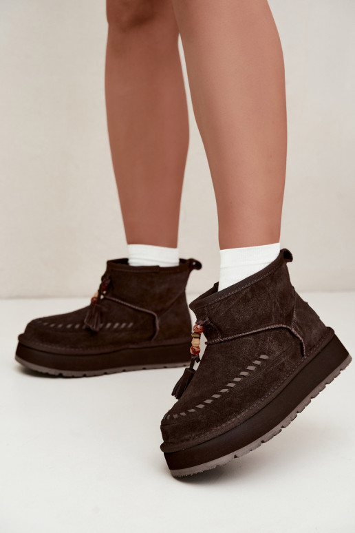 Faux suede snow boots Big Star UU274678 chocolate