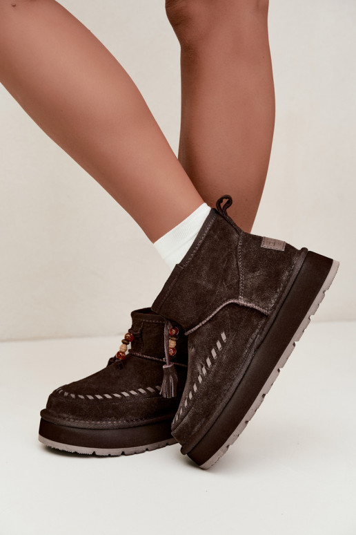 Faux suede snow boots Big Star UU274678 chocolate