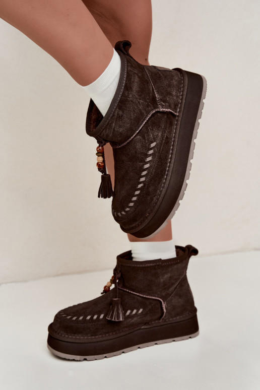 Faux suede snow boots Big Star UU274678 chocolate