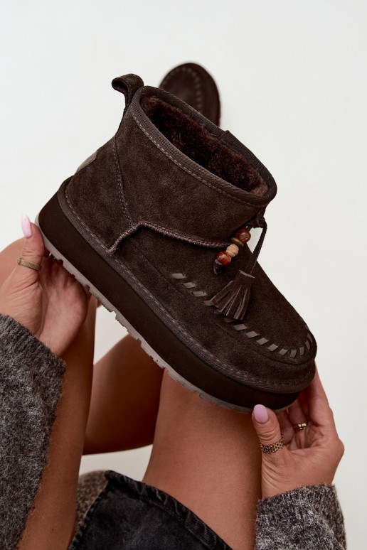 Faux suede snow boots Big Star UU274678 chocolate