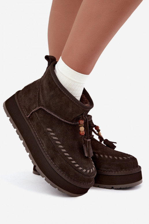 Faux suede snow boots Big Star UU274678 chocolate