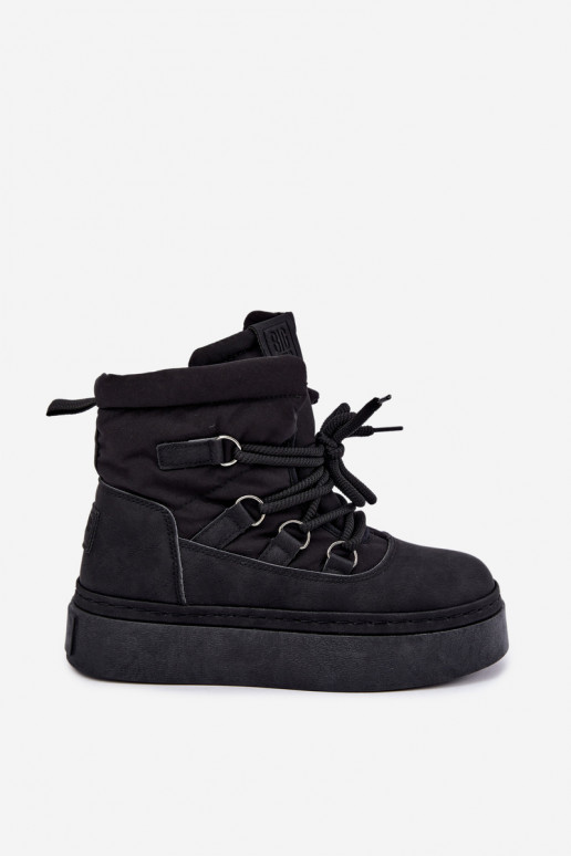 Laced winter boots with platform Big Star UU274189 black