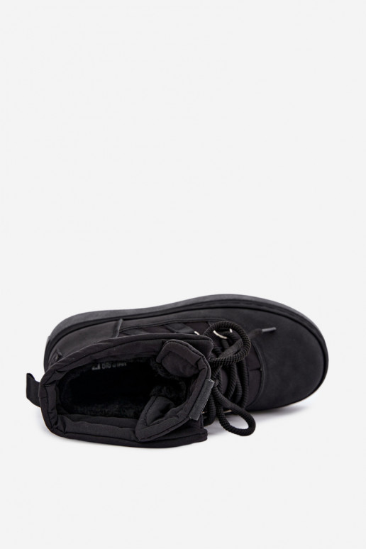 Laced winter boots with platform Big Star UU274189 black