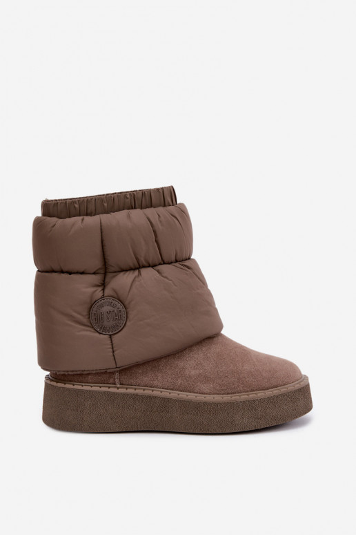 Faux suede snow boots with platform Big Star UU274732 sand