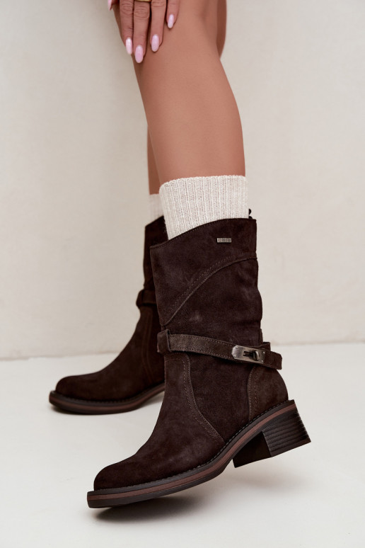 Insulated women's ankle boots Big Star UU274609 chocolate