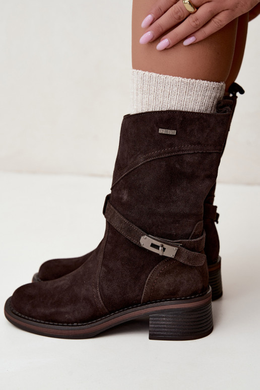 Insulated women's ankle boots Big Star UU274609 chocolate