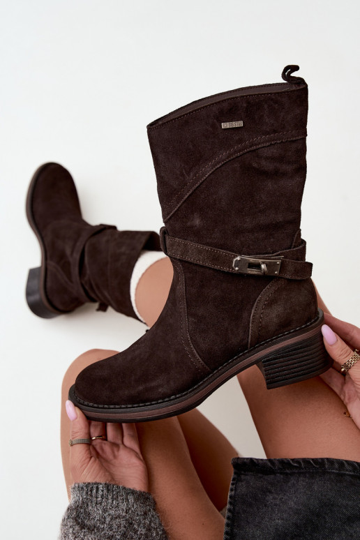 Insulated women's ankle boots Big Star UU274609 chocolate