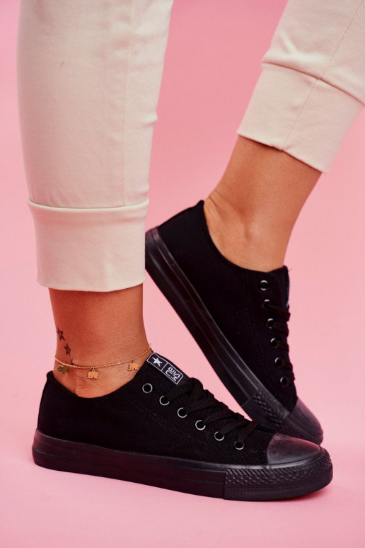 Czarne klasyczne damskie buty casualowe Ecoma
