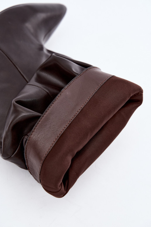 Women's Slip-On Slouchy Ankle Boots with Heel Chocolate Gelra
