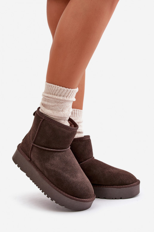Faux suede sniego batai ant platformos rudos spalvos Rianaella