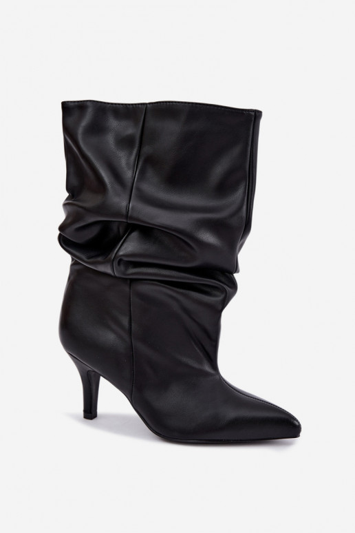 Slouchy ankle boots with heels in black Gelra