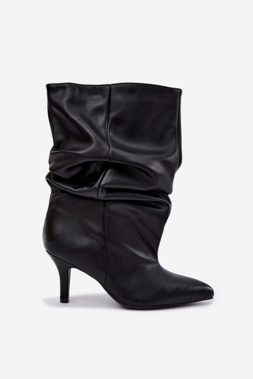 Slouchy ankle boots with heels in black Gelra