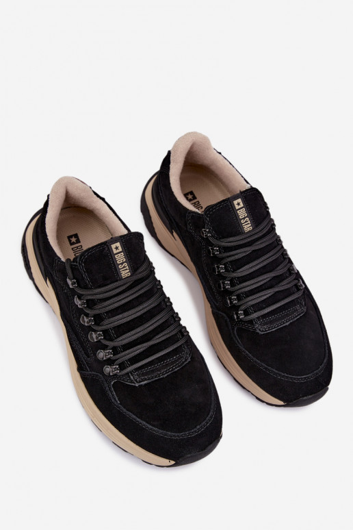 Men's suede sneakers Big Star OO174321 black