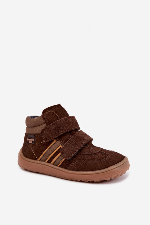 Bērnu mākslīgās zamšādas apavi Barefoot FRODDO G3110285-3 brūni