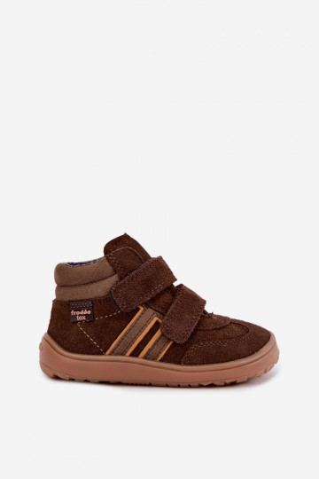 Dziecięce buty z sztucznego zamszu Barefoot FRODDO G3110285-3 brązowe 2