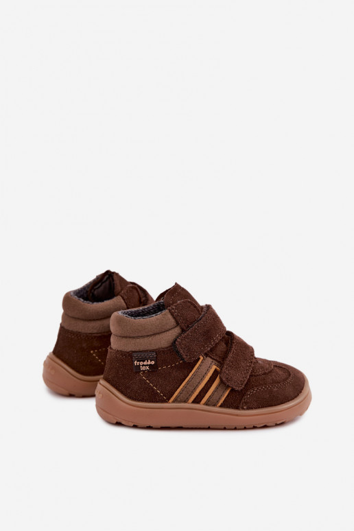 Dziecięce buty z sztucznego zamszu Barefoot FRODDO G3110285-3 brązowe
