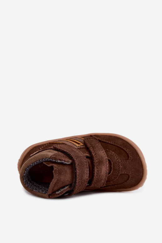 Bērnu mākslīgās zamšādas apavi Barefoot FRODDO G3110285-3 brūni