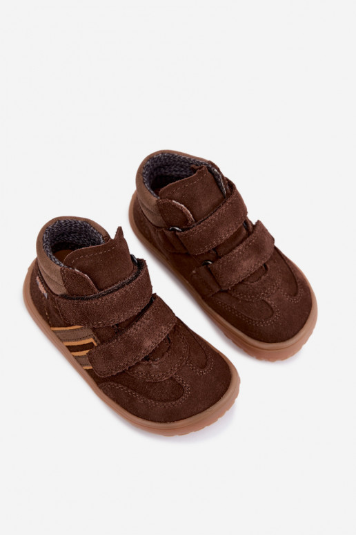 Children's faux suede footwear Barefoot FRODDO G3110285-3 brown