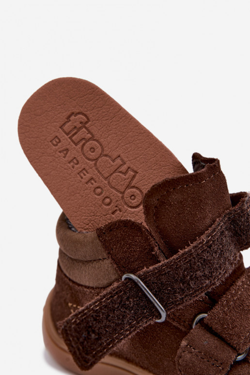 Bērnu mākslīgās zamšādas apavi Barefoot FRODDO G3110285-3 brūni