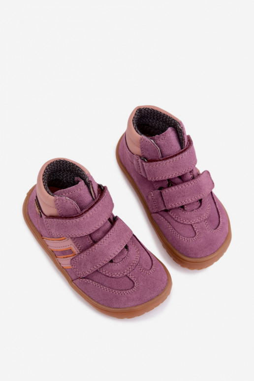 Bērnu mākslīgās zamšādas apavi Barefoot FRODDO G3110285-12 violeti