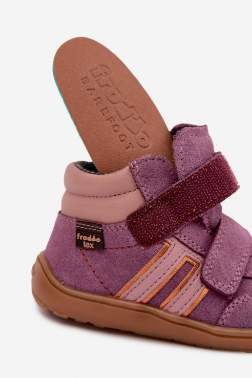 Children's faux suede footwear Barefoot FRODDO G3110285-12 violet