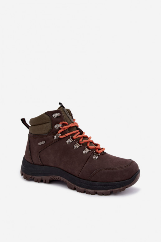 Męskie buty trekkingowe Big Star UU174195 HI-Poly System ciemnobrązowe