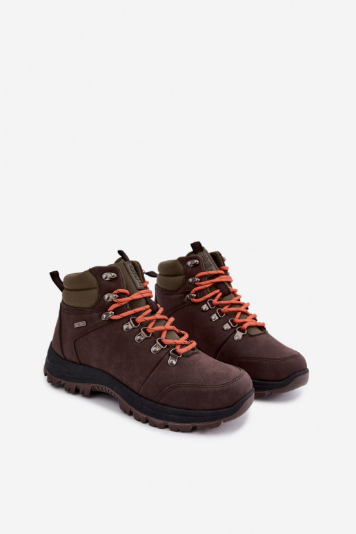 Męskie buty trekkingowe Big Star UU174195 HI-Poly System ciemnobrązowe