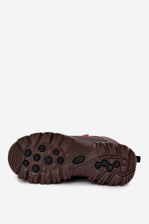 Męskie buty trekkingowe Big Star UU174195 HI-Poly System ciemnobrązowe