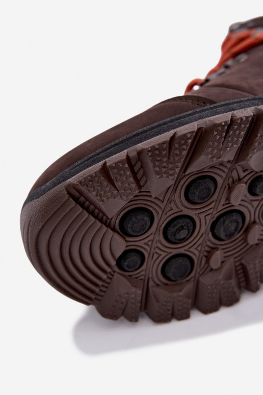 Męskie buty trekkingowe Big Star UU174195 HI-Poly System ciemnobrązowe