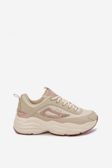 Damskie sneakersy na platformie FLA SKYE FFIN0586.73239 beżowe 2