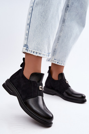 Women's ankle boots with wide heels and slip-on design Vinceza 58679 black 2