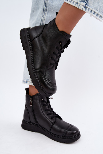 Warm women's ankle boots Vinceza 107249 black