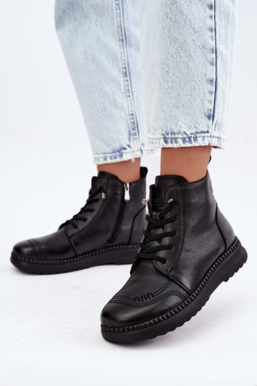 Warm women's ankle boots Vinceza 107249 black 2