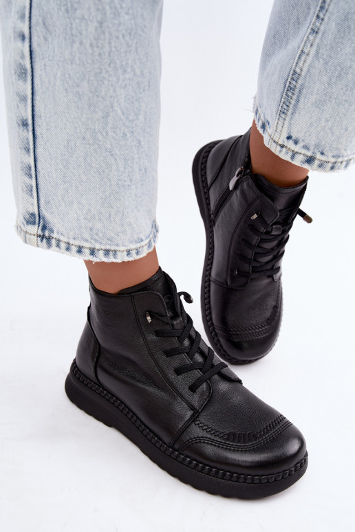 Warm women's ankle boots Vinceza 107249 black