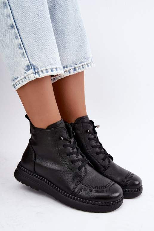 Warm women's ankle boots Vinceza 107249 black