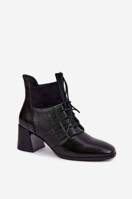 Warm ankle boots with heels Vinceza 5867 black