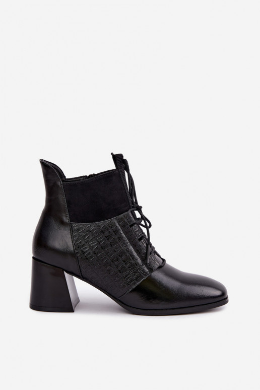 Warm ankle boots with heels Vinceza 5867 black