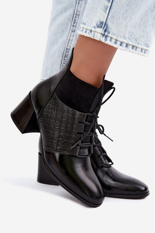 Warm ankle boots with heels Vinceza 5867 black