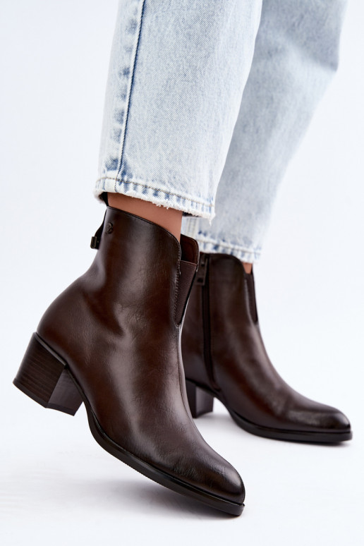 Insulated ankle boots Klocke Vinceza 58654 in chocolate color