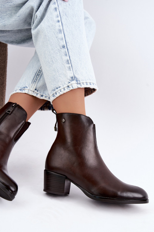 Insulated ankle boots Klocke Vinceza 58654 in chocolate color