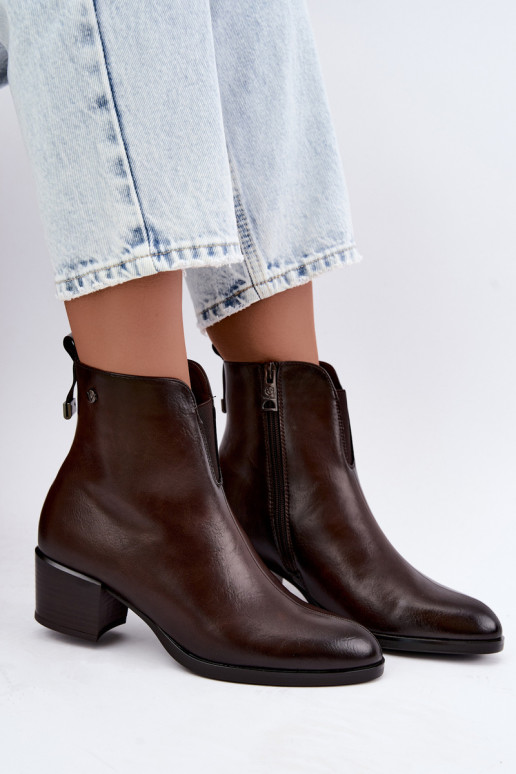 Insulated ankle boots Klocke Vinceza 58654 in chocolate color
