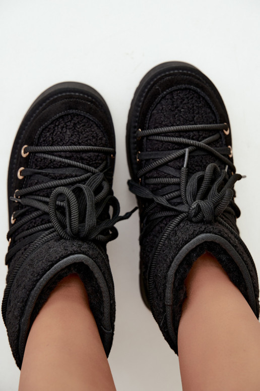 Faux suede snow boots with fur D&A GR62-6021 black