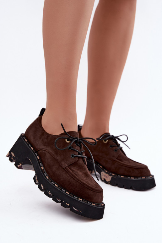 Faux suede women's boots Klocke Artiker 59C0276 chocolate
