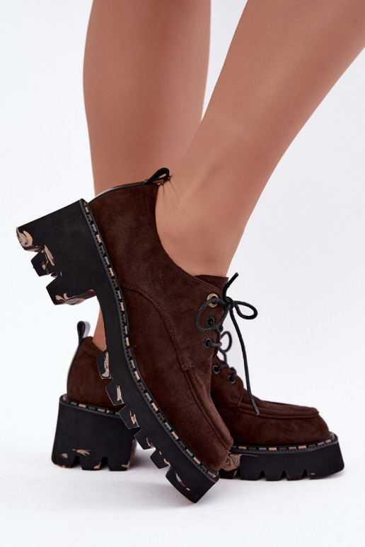 Faux suede women's boots Klocke Artiker 59C0276 chocolate