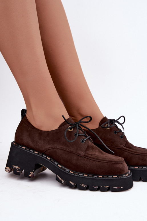 Faux suede women's boots Klocke Artiker 59C0276 chocolate