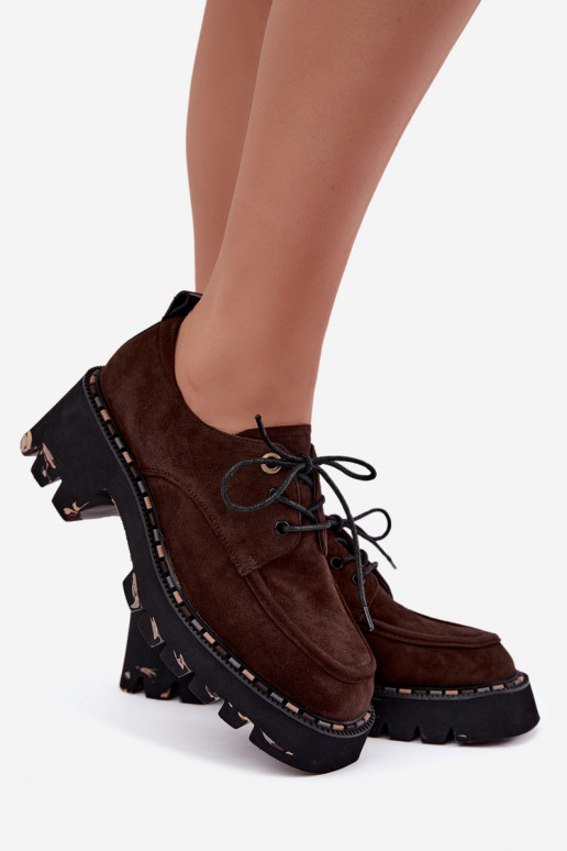 Faux suede women's boots Klocke Artiker 59C0276 chocolate
