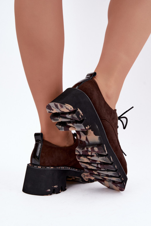 Faux suede women's boots Klocke Artiker 59C0276 chocolate