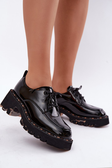 Patent leather women's loafers Klocke Artiker 59C0279 black 2